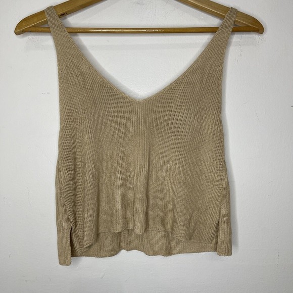 Forever 21 Women Beige Knit Tank Top Casual Formal Size Small NWT - Picture 4 of 7